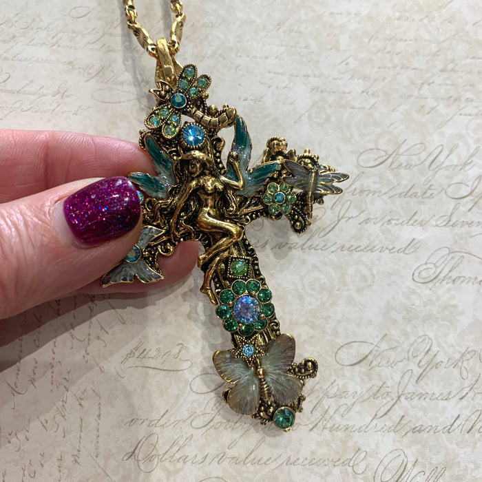 Kirks Folly Vintage Fairy Cross Necklace - The Hirst Collection