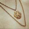 Trifari vintage gold Pendant double chain necklace - The Hirst Collection