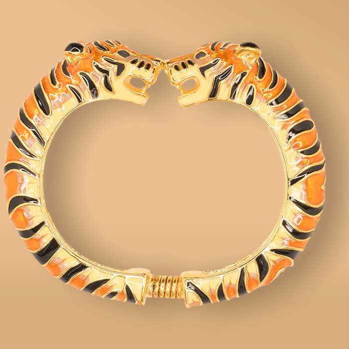 Tiger enamel Bracelet by Kenneth Jay Lane