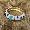 Kenneth Jay Lane white multi coloured bangle - The Hirst Collection