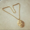 Trifari Sunburst Matt gold vintage pendant - The Hirst Collection