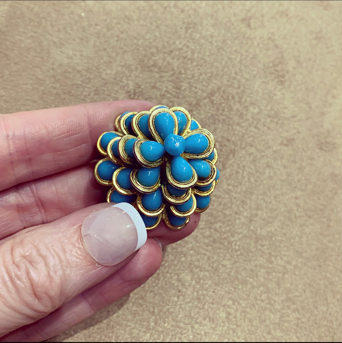 Christian Dio 1966 Turquoise flower vintage statement  ring - The Hirst Collection