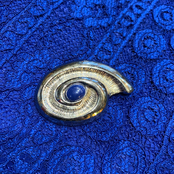 Givenchy Vintage brooch in silver and lapis blue - The Hirst Collection