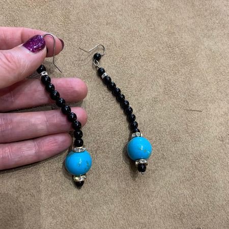 Turquoise ball drop earrings - The Hirst Collection