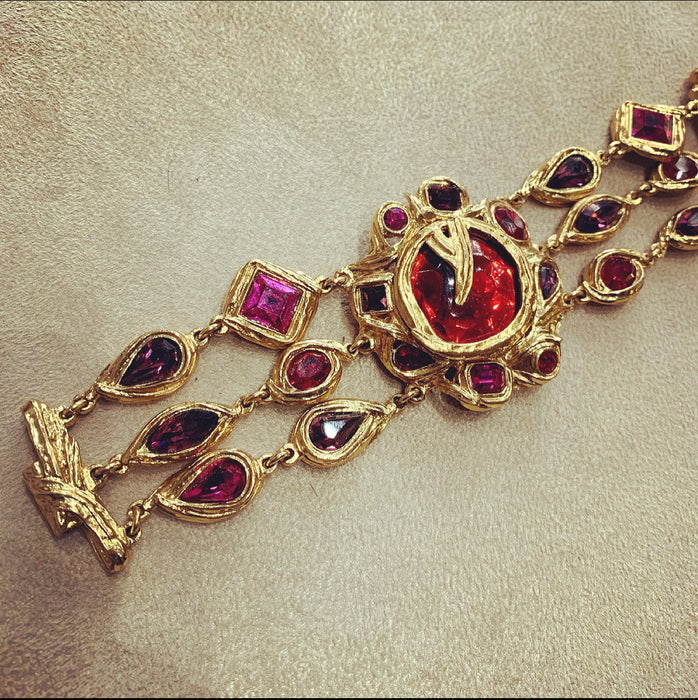 Yves Saint Laurent Red and Pink Statement bracelet - The Hirst Collection