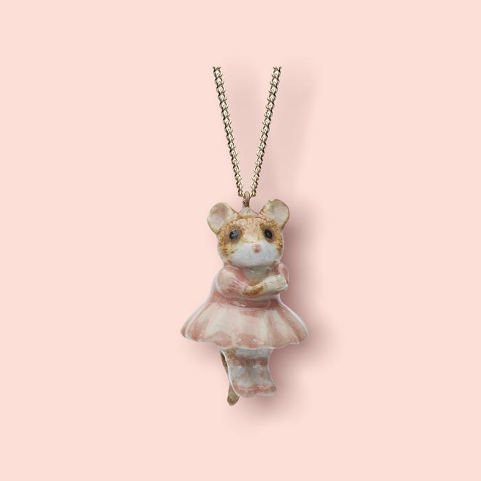 Ballerina Mouse Necklace by AndMary