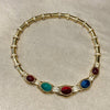 Ciner ruby emerald sapphire glass necklace - The Hirst Collection
