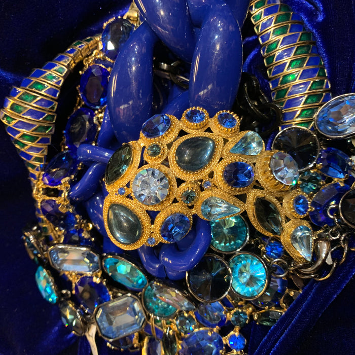 Cobalt blue  Acrylic chain necklace