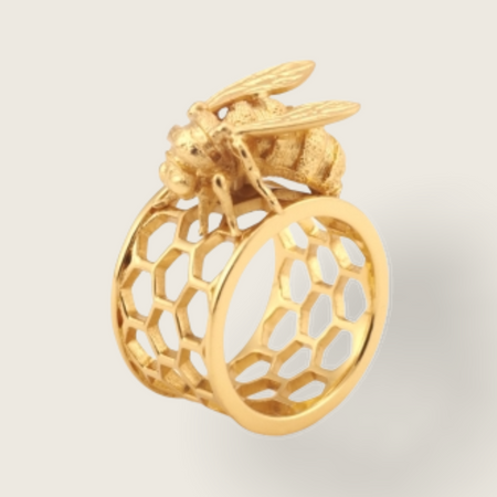 Bee Honeycomb Ring by Bill Skinner Gold - The Hirst Collection