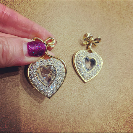 Big Crystal heart drop earrings by Sphinx - The Hirst Collection