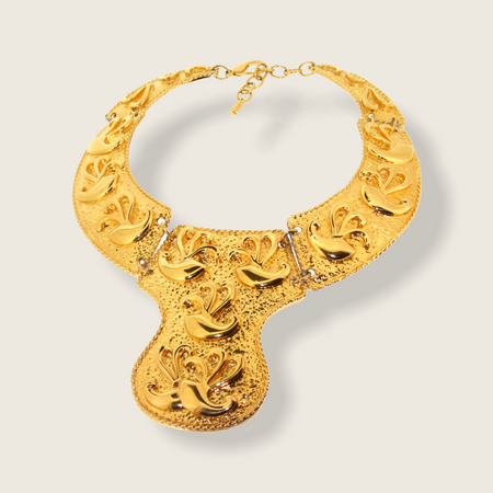 Egyptian Style Bib Gold Necklace by Alexis Kirk - The Hirst Collection