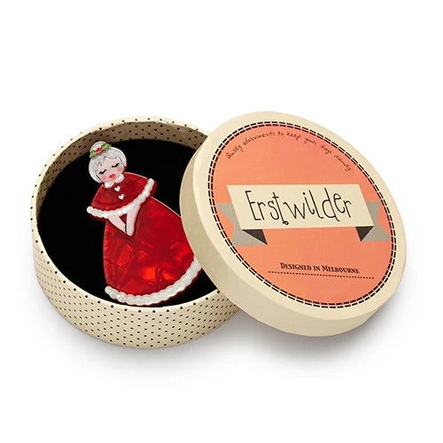Erstwilder Mrs Claus Christmas Brooch 2016 - The Hirst Collection