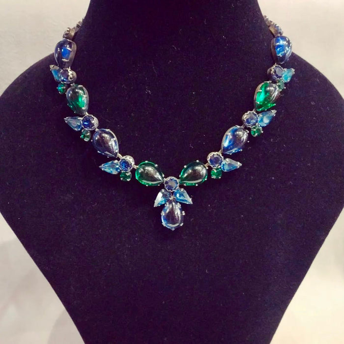 Vintage Regency Green Blue Necklace