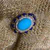 Kenneth Jay Lane Turquoise and Lapis cocktail ring - The Hirst Collection