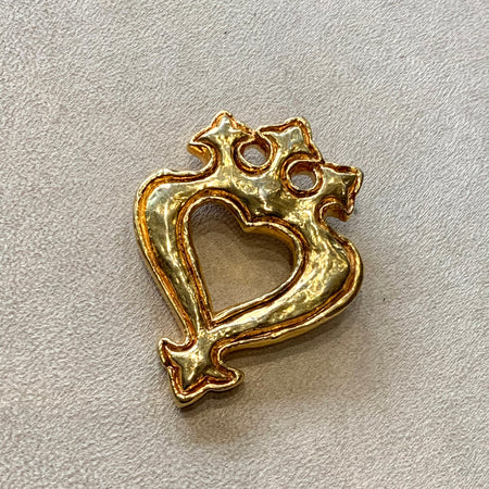 French Vintage heart crown brooch in Lacroix style - The Hirst Collection