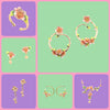 Pink Cherry Blossum flower hoop earrings by Bill Skinner - The Hirst Collection