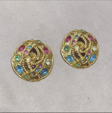 Les Bernard Pastel gold clip in earrings - The Hirst Collection